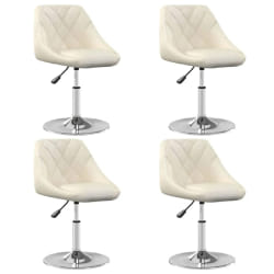 VidaXL Chaises pivotantes - Lot de 4 - Velours Crème