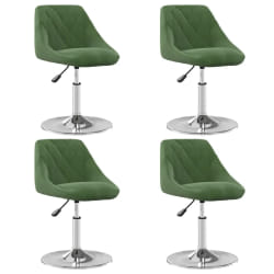 vidaXL Chaises Pivotantes Lot de 4 - Vert Foncé Velours