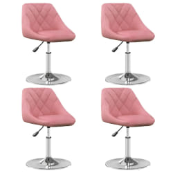 vidaXL Chaises à manger pivotantes - Lot de 4 - Velours Rose