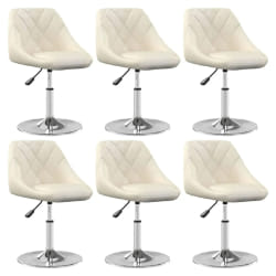 vidaXL Chaises Pivotantes Lot de 6 - Velours Crème