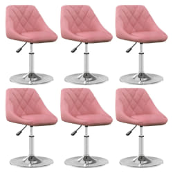 vidaXL Chaises pivotantes Rose Velours