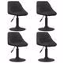 vidaXL Chaises pivotantes à manger lot de 4 noir velours