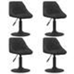 vidaXL Chaises pivotantes à manger lot de 4 noir velours