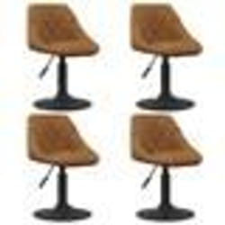 vidaXL Chaises pivotantes à manger lot de 4 marron velours