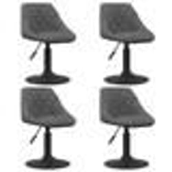 vidaXL Chaises pivotantes à manger lot de 4 gris foncé velours