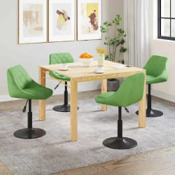 vidaXL Chaises pivotantes à manger vert clair