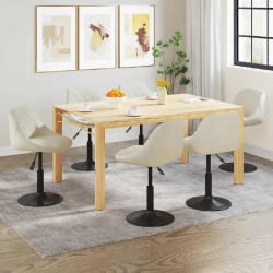 VidaXL Chaises pivotantes à manger lot de 6 - Crème