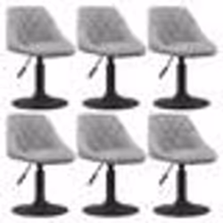 vidaXL Chaises pivotantes à manger lot de 6 gris clair velours