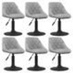 vidaXL Chaises pivotantes à manger lot de 6 gris clair velours