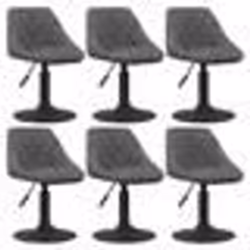 vidaXL Chaises pivotantes à manger lot de 6 gris foncé velours