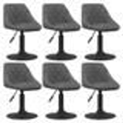 vidaXL Chaises pivotantes à manger lot de 6 gris foncé velours