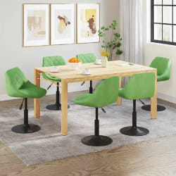 VidaXL Chaises Pivotantes Lot de 6 - Velours Vert Clair