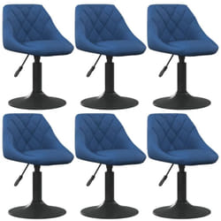 Vidaxl - Chaises pivotantes à manger lot de 6 bleu velours
