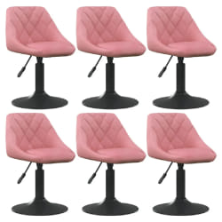 Vidaxl Chaises Pivotantes à Manger - Lot de 6 - Rose Velours