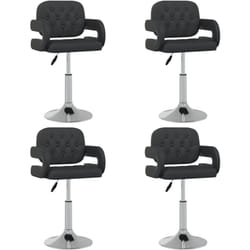 vidaXL Chaises pivotantes à manger lot de 4 Noir Similicuir