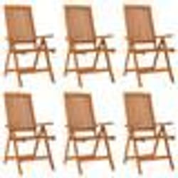 vidaXL Chaises de jardin pliables lot de 6 Bois d'eucalyptus massif