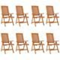 vidaXL Chaises de jardin pliables lot de 8 Bois d'eucalyptus massif