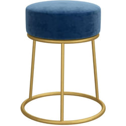 Vidaxl - Tabouret rond Bleu Velours