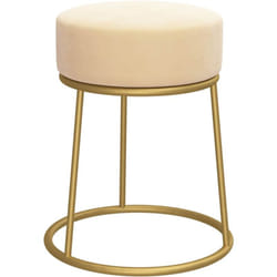 Vidaxl - Tabouret rond Abricot Velours