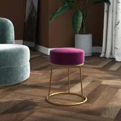 VidaXL Tabouret rond Violet Velours