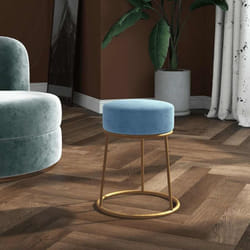 Vidaxl - Tabouret rond Bleu clair Velours