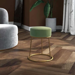 Vidaxl - Tabouret rond Vert moutarde Velours