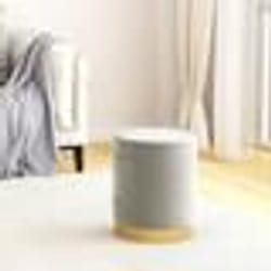 vidaXL Tabouret de rangement rond Gris clair Velours 31 x 37 cm - TU