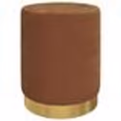 vidaXL Tabouret de rangement rond Marron Velours 31 x 37 cm - TU