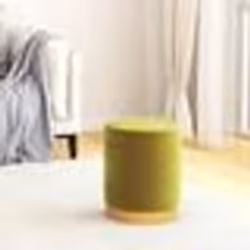 vidaXL Tabouret de rangement rond Vert moutarde Velours 31 x 37 cm - TU