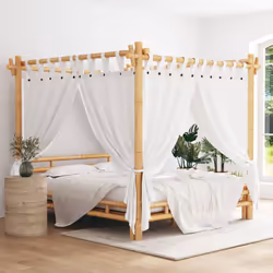 Ce lit à baldaquin vous protège de tous les côtés et vous aide également à bloquer la lumière, afin que vous puissiez vivre e ...