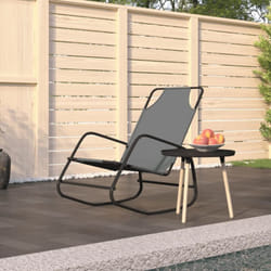 Vidaxl - Chaise longue à bascule gris acier et textilène
