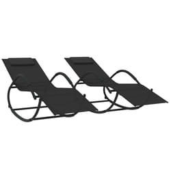 VidaXL 318132 chaise d'extérieur Linge mousse, Acier Noir