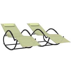 VidaXL 318134 chaise d'extérieur Linge mousse, Acier Crème