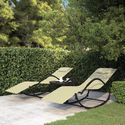 VidaXL 318134 chaise d'extérieur Linge mousse, Acier Crème