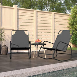 Vidaxl - Chaises longues à bascule lot de 2 Gris Acier et textilène