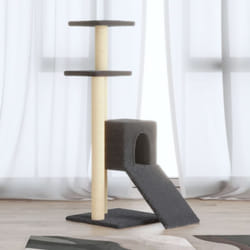 Arbre à chat avec griffoirs en sisal Gris foncé 92 cm Vidaxl