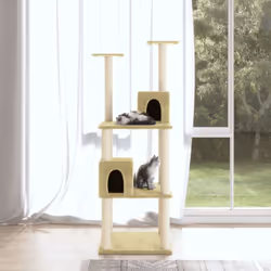 Cet arbre à chat est le refuge idéal pour que vos chats puissent se gratter, grimper, se percher, se cacher et se reposer. Il ...