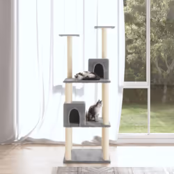 Cet arbre à chat est le refuge idéal pour que vos chats puissent se gratter, grimper, se percher, se cacher et se reposer. Il ...