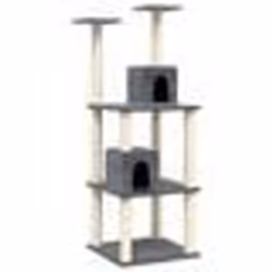 vidaXL Arbre à chat avec griffoirs en sisal Gris foncé 141 cm