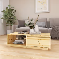 Cette table basse en bois présente un design moderne et constitue un supplément intemporel à votre intérieur. Le bout de cana ...