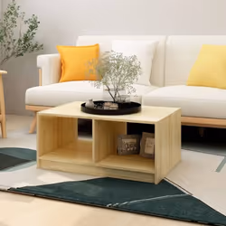 Cette table basse en bois présente un design moderne et constitue un supplément intemporel à votre intérieur. Le bout de cana ...