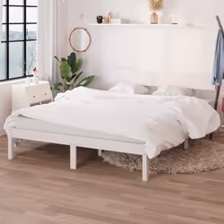 vidaXL Cadre de lit sans matelas blanc bois massif - 120 x 190 cm