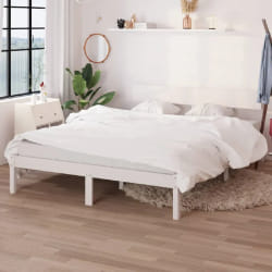 vidaXL Cadre de lit sans matelas blanc bois massif 120x200 cm - 120 x 200 cm