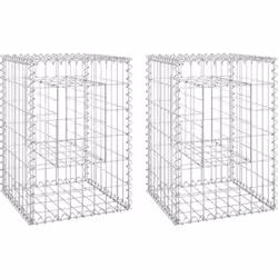 Cet ensemble de poteaux à panier de gabion vous offre un moyen simple et attrayant de décorer le jardin ou la terrasse. Fabri ...