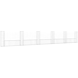 Vidaxl - Panier de gabion en forme de u avec 6 poteaux Fer 620x20x100 cm