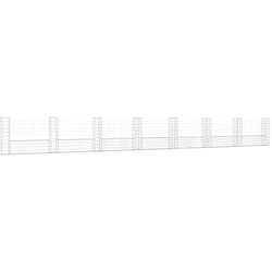 Panier de gabyon en forme u -u avec 8 poteaux de fer de jardin disponibles différentes tailles taille : 860 x 20 x 100 cm