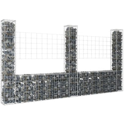 Panier de gabion en forme de u avec 3 poteaux Fer 260x20x150 cm Vidaxl