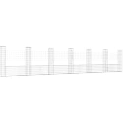 Vidaxl - Panier de gabion en forme de u avec 7 poteaux Fer 740x20x150 cm