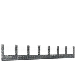 Panier de gabyon en forme u -u avec 8 poteaux de fer de jardin disponibles différentes tailles taille : 860 x 20 x 150 cm