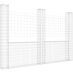 Panier de gabion en forme de u avec 3 poteaux Fer 260x20x200 cm Vidaxl